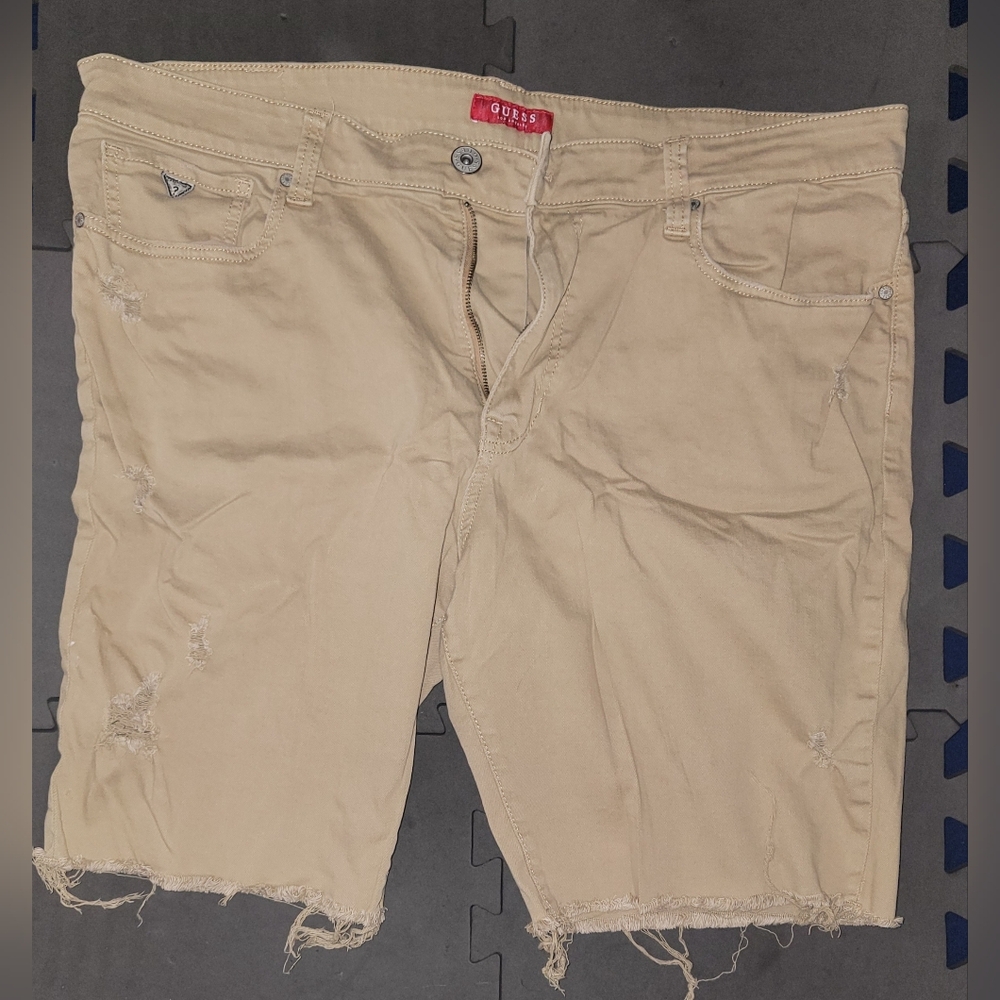 Mens Guess Jeans Khaki Shorts 40